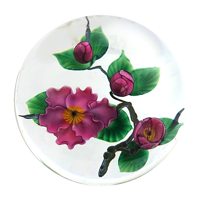 Farfalla Paperweight Lundberg Studios Pflaumenbluete LS 160