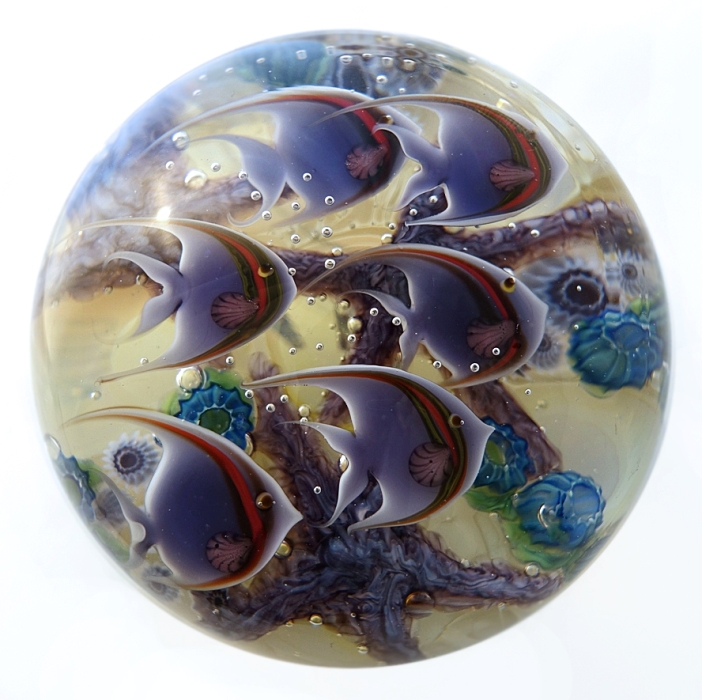 Farfalla Paperweight Lundberg Studios Tropischer Gezeitenpool LS 195M 3