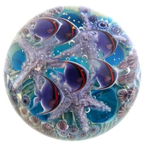 Farfalla Paperweight Lundberg Studios Tuerkis Tropical Tidepool LS 184