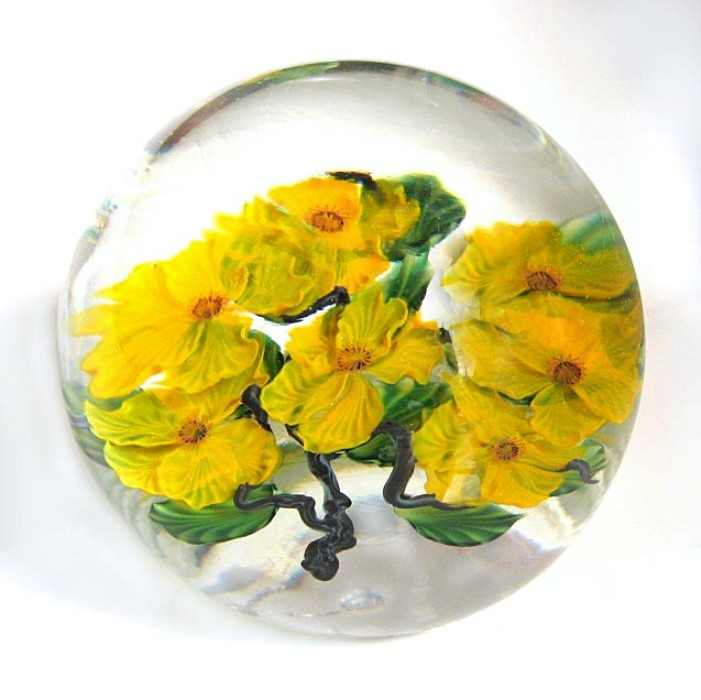 Farfalla Paperweight Lundberg Studios Wilder Sonnentau LS 159 C