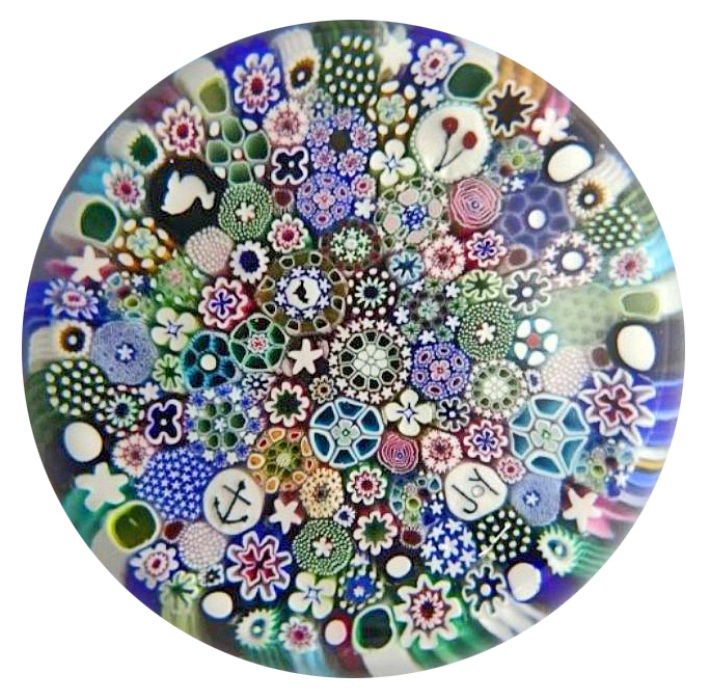 Farfalla Paperweight MacNaught Damon Millefiori Surprise Joy III DMN 193