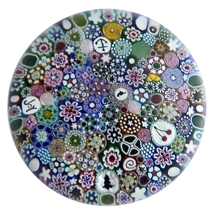 Farfalla Paperweight MacNaught Damon Millefiori Surprise Joy II DMN 192