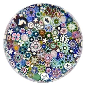 Farfalla Paperweight MacNaught Damon Millefiori Surprise Joy DMN 183