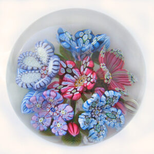 Farfalla Paperweight McDougall Peter 3D Millefiori 6Flower Bouquet PMcD 722