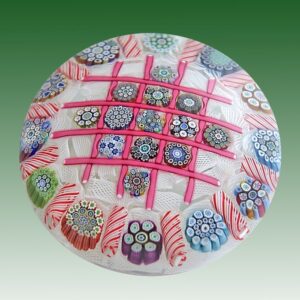 Farfalla Paperweight McDougall Peter Chequered Board with Border PMcD 705