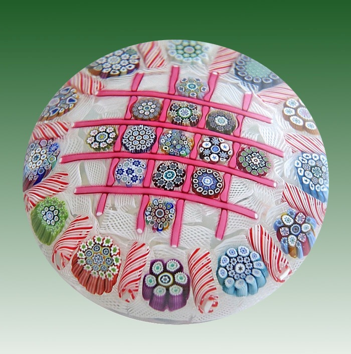 Farfalla Paperweight McDougall Peter Chequered Board with Border PMcD 705
