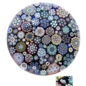 Farfalla Paperweight McDougall Peter Close Millefiori blauer Grund PMcD 012B b