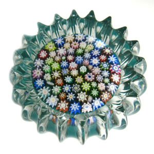 Farfalla Paperweight McDougall Peter Close Millefiori dunkelgruen PMcD 002 dg