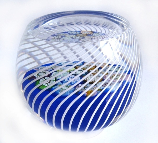 Farfalla Paperweight McDougall Peter Complex Millefiori in Basket PMcD 020