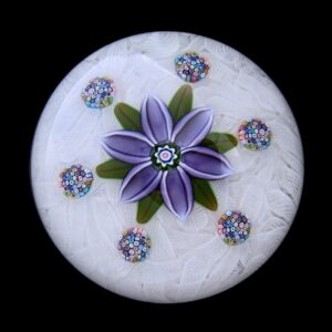 Farfalla Paperweight McDougall Peter Lila Blume auf Lace PMcD 709 9