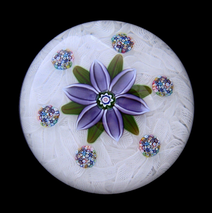 Farfalla Paperweight McDougall Peter Lila Blume auf Lace PMcD 709 9