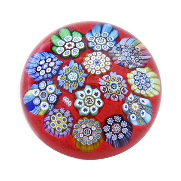 Farfalla Paperweight McDougall Peter Miniatur Millefiori rot PMcD 019r 2