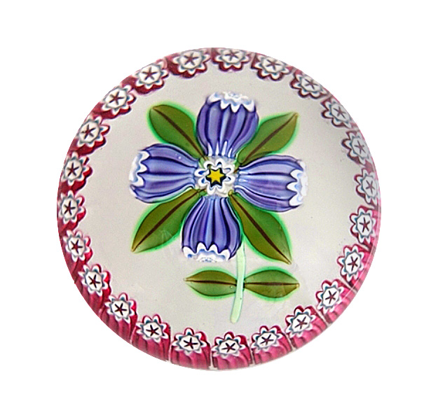 Farfalla Paperweight McDougall Peter Purple Flower Miniatur PMcD 2007