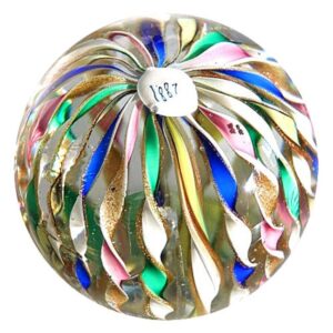 Farfalla Paperweight Murano Buntes Crown Weight datiert fake MU 251