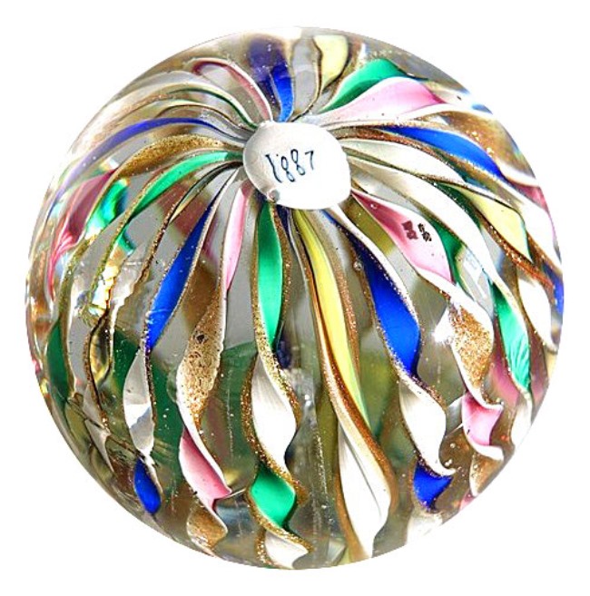 Farfalla Paperweight Murano Buntes Crown Weight datiert fake MU 251