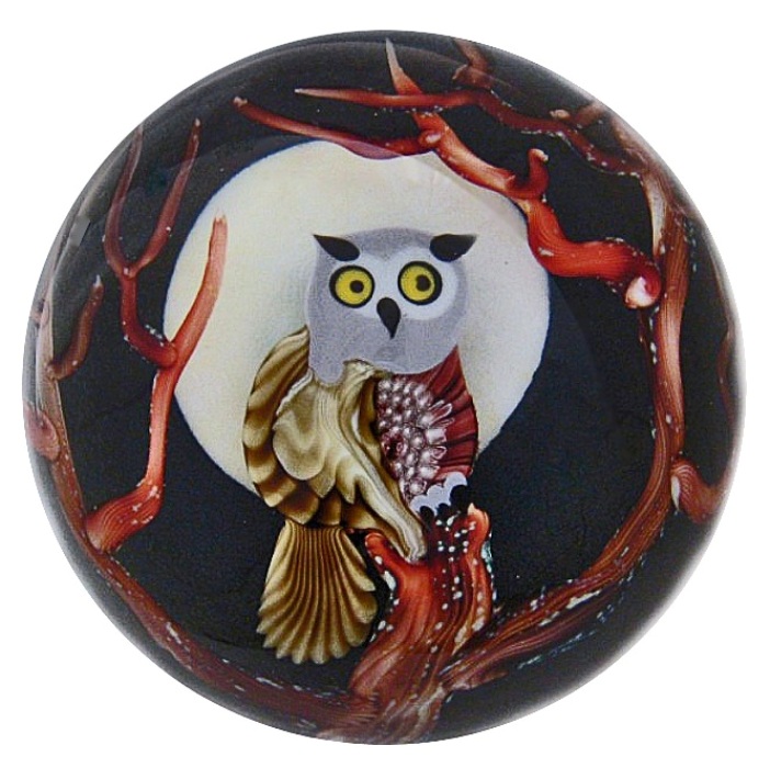 Farfalla Paperweight Orient Flume Eule mit Vollmond OF 108