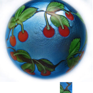 Farfalla Paperweight Orient Flume Kirschen blau irisierend OF 100 13