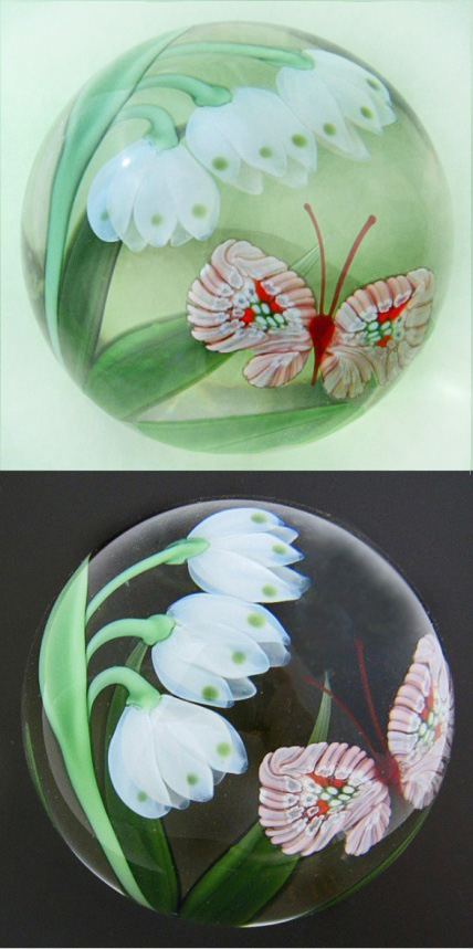 Farfalla Paperweight Orient Flume Maerzenbecher und Schmetterling OF 102 87