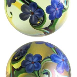 Farfalla Paperweight Orient Flume Purple Flowers Vines OF 100 81 3
