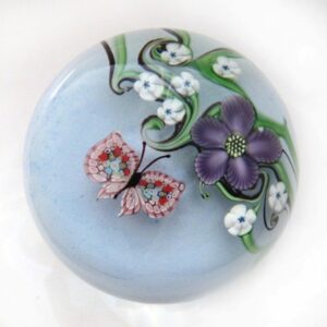 Farfalla Paperweight Orient Flume Schmetterling und Vergissmeinnicht OF 102 82