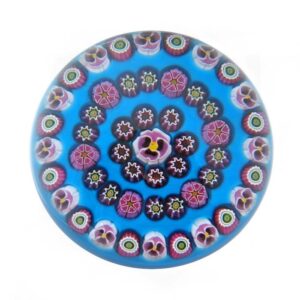 Farfalla Paperweight Parabelle Stiefmuetterchen Concentric Millefiori PB 211