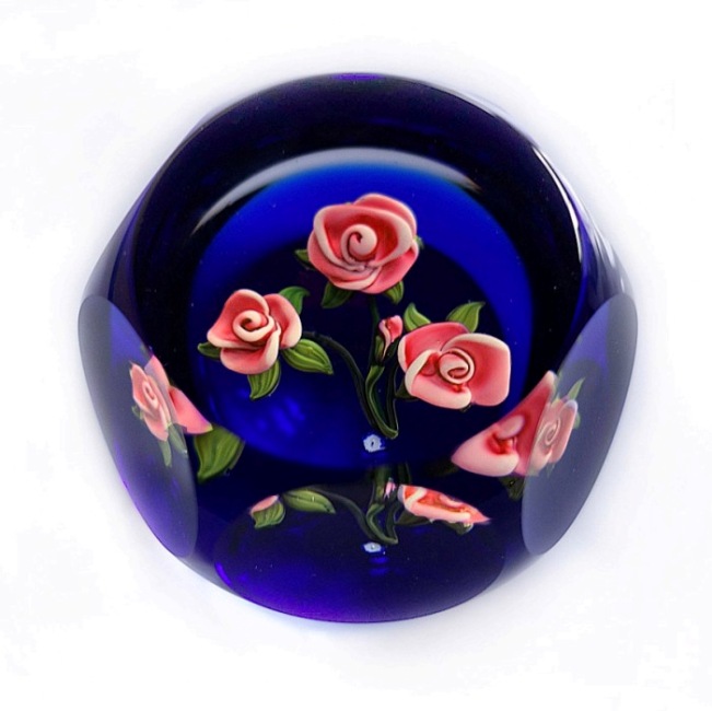 Farfalla Paperweight Parsley Johne Rosa Rosen Miniatur JP 003