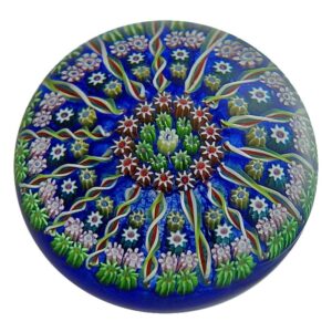 Farfalla Paperweight Perthshire Cartwheel Millefiori blau PP 001 bl