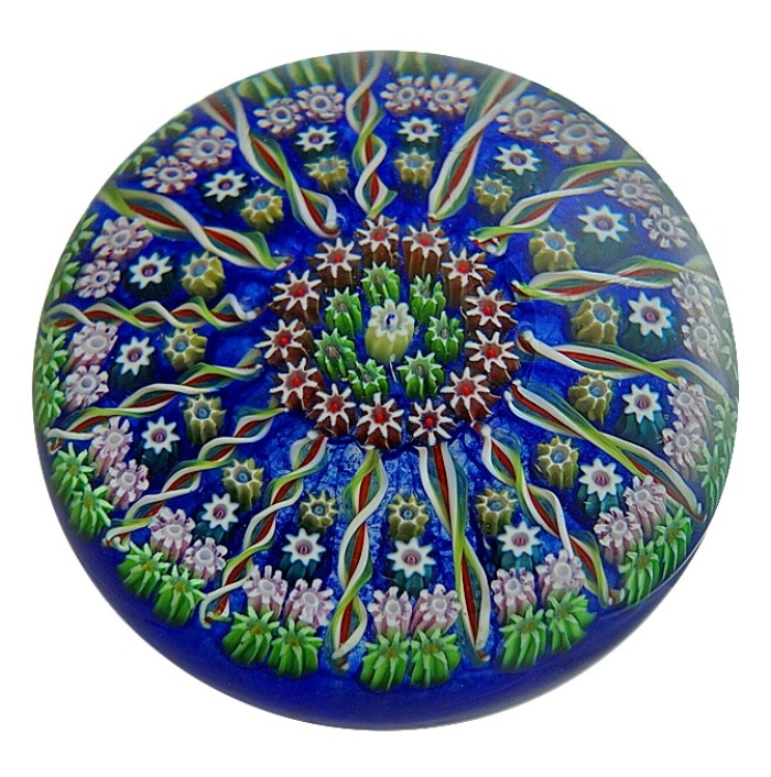Farfalla Paperweight Perthshire Cartwheel Millefiori blau PP 001 bl