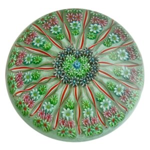 Farfalla Paperweight Perthshire Cartwheel Millefiori hellgruen PP 001 gr