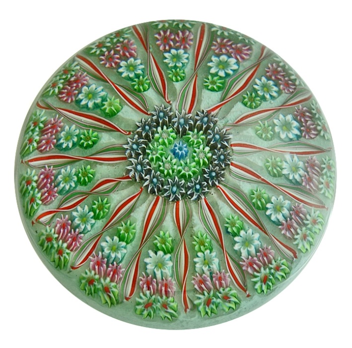 Farfalla Paperweight Perthshire Cartwheel Millefiori hellgruen PP 001 gr