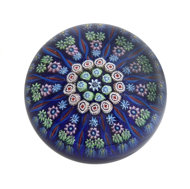 Farfalla Paperweight Perthshire Medium Millefiori blau PP 002 bl