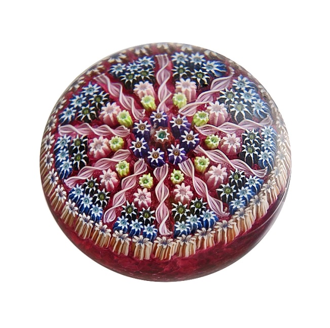 Farfalla Paperweight Perthshire Medium Millefiori rot PP 002 r