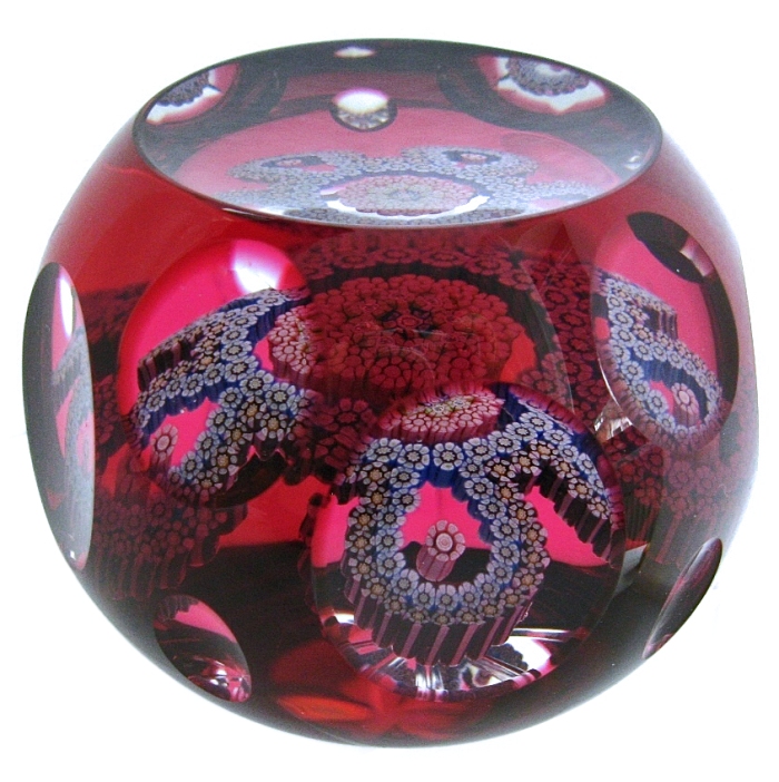 Farfalla Paperweight Perthshire Millefiori Girlande Overlay PP 1992F