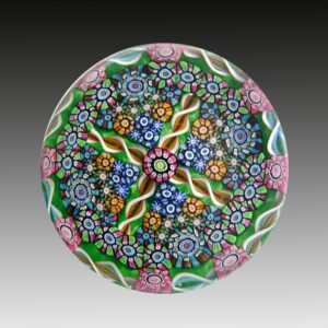 Farfalla Paperweight Perthshire Patterned Millefiori Cross PP 141 2