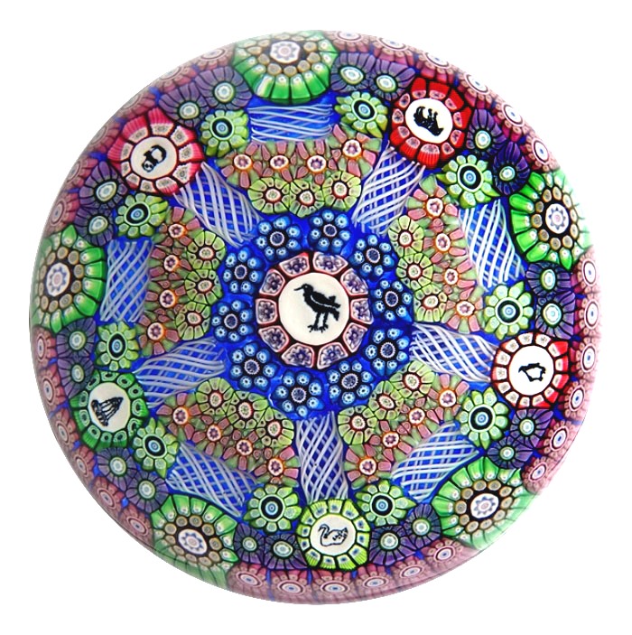 Farfalla Paperweight Perthshire Patterned Millefiori mit Bild Canes PP 168