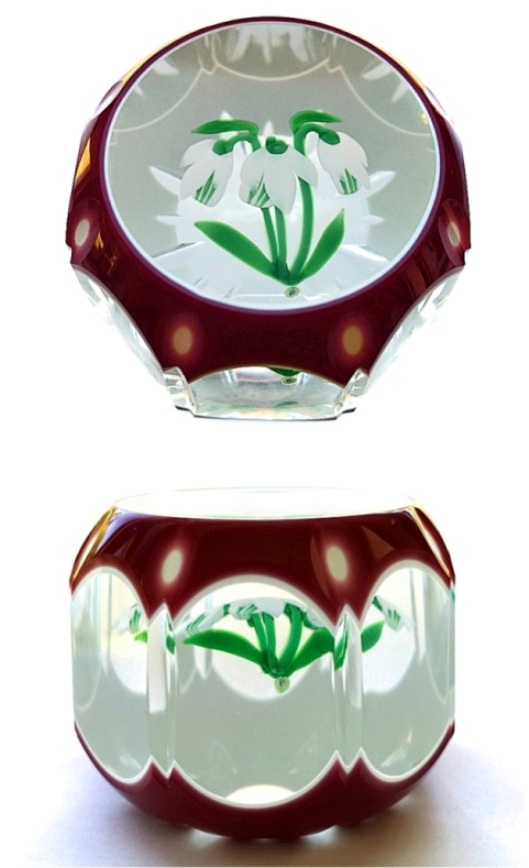 Farfalla Paperweight Perthshire Schneegloeckchen Unikat PP 1987 2