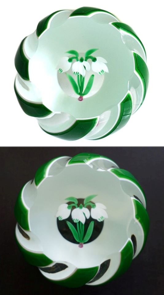 Farfalla Paperweight Perthshire Schneegloeckchen PP 1987B