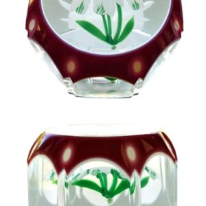 Farfalla Paperweight Perthshire Stechpalmenzweig Overlay Christmas PP 1978 2