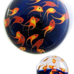 Farfalla Paperweight Richardson Cathy Touchstone Glass Fischschwarm orange CR 062 2