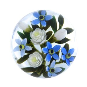 Farfalla Paperweight Richardson Cathy Touchstone Glass Forget me nots Miniatur CR 1251