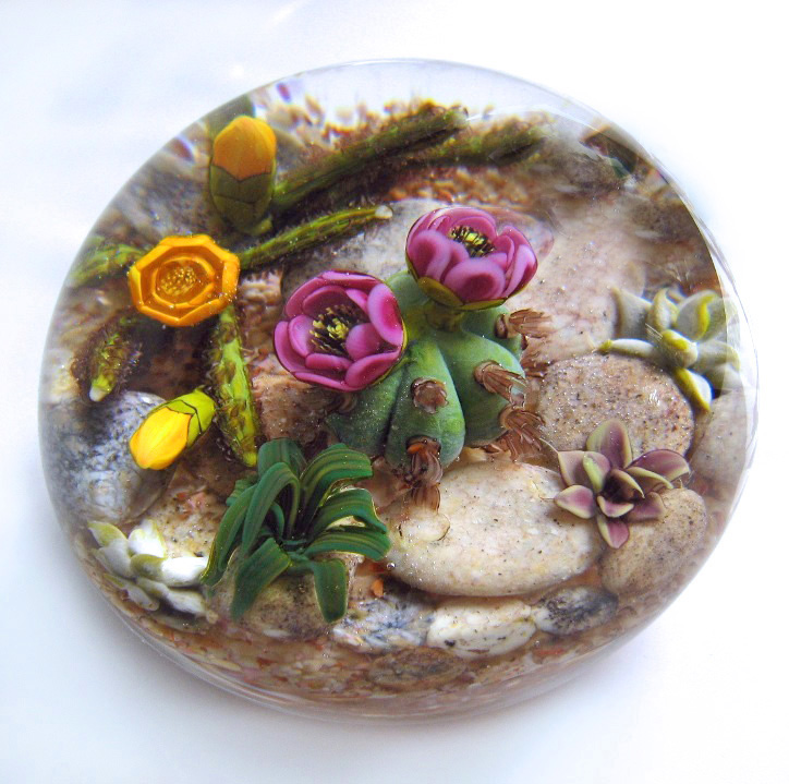 Farfalla Paperweight Richardson Cathy Touchstone Glass Kaktusgarten CR 905