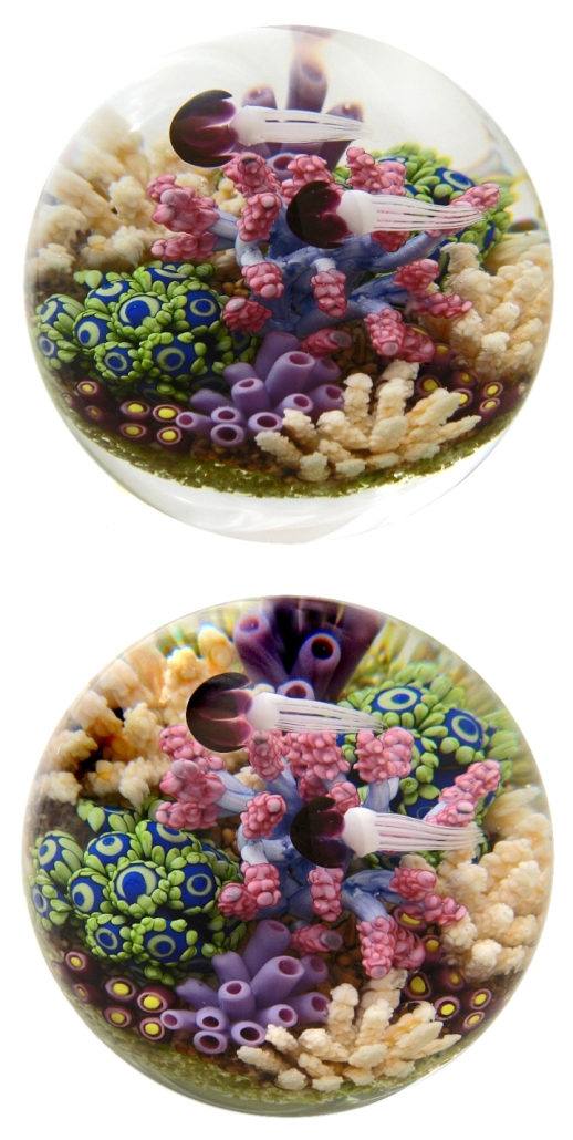 Farfalla Paperweight Richardson Cathy Touchstone Glass Korallengarten CR 1249