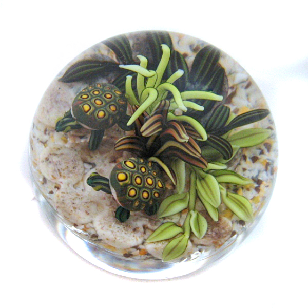 Farfalla Paperweight Richardson Cathy Touchstone Glass Schildkroeten Miniatur CR 1226 5