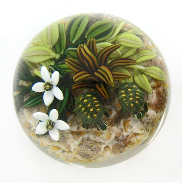 Farfalla Paperweight Richardson Cathy Touchstone Glass Schildkroeten Miniatur CR 1226 6