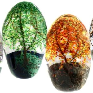 Farfalla Paperweight Richardson Cathy Touchstone Glass Vier Jahreszeiten kompletter Satz CR 4 4