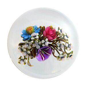 Farfalla Paperweight Rosenfeld Ken Bukett mit Rose KR 221