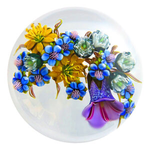 Farfalla Paperweight Rosenfeld Ken Bukett mit Vergissmeinnicht KR 2019