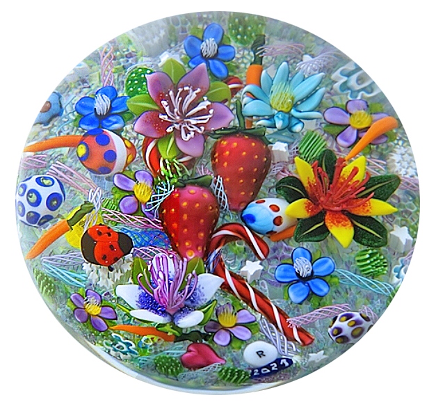 Farfalla Paperweight Rosenfeld Ken Kunterbunt End of Day KR 2192