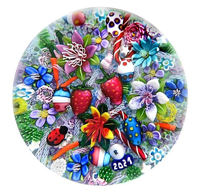 Farfalla Paperweight Rosenfeld Ken Kunterbunt End of Day KR 2193