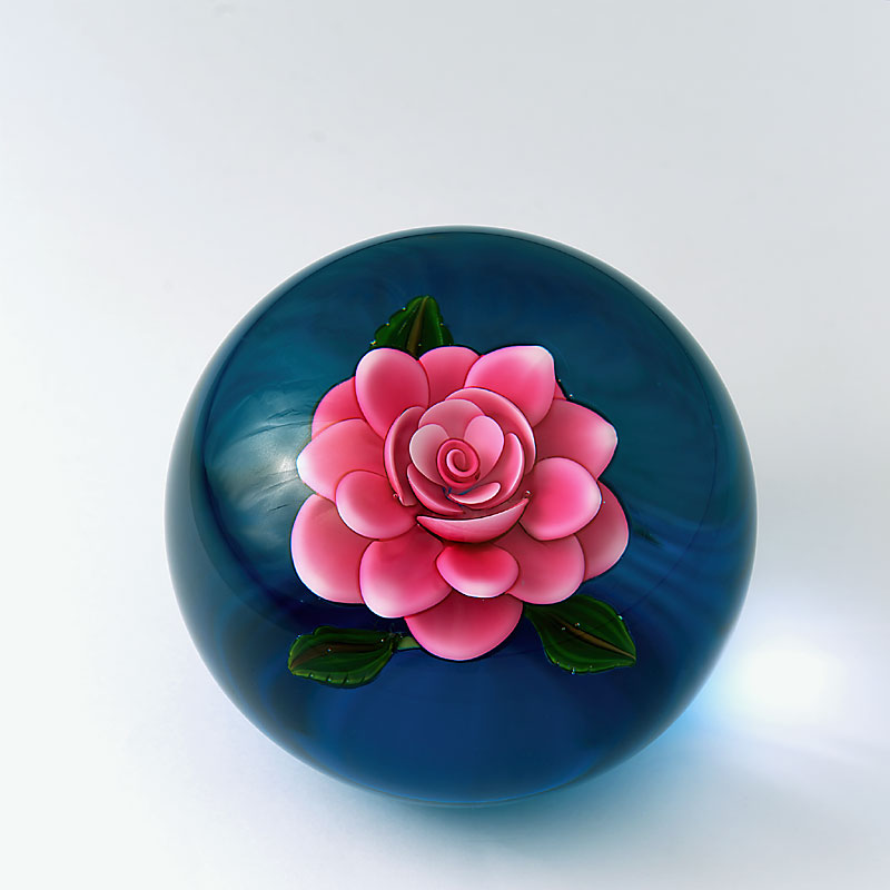 Farfalla Paperweight Rosenfeld Ken Rose quot Belle Amour quot KR 182